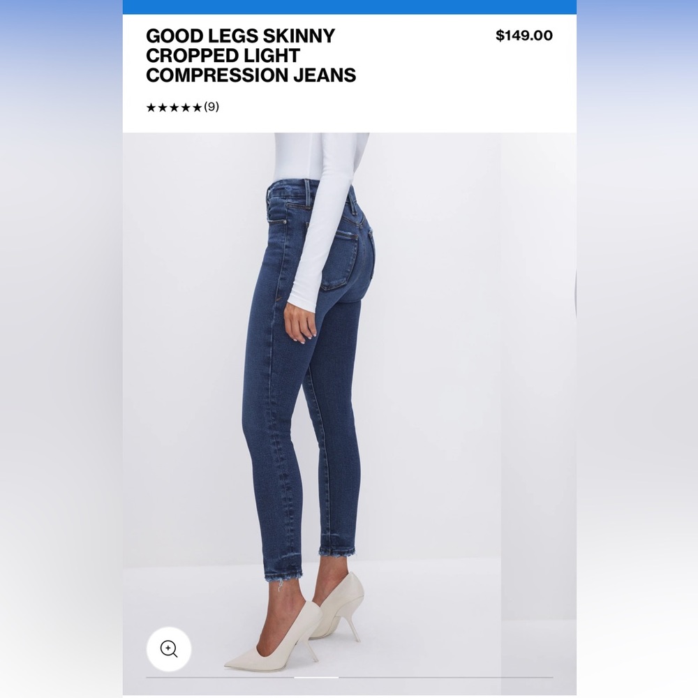 Good American, Good Legs Skinny Cropped Light Compression Jeans